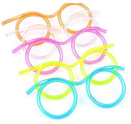 Dawwoti 5 Stück Trinkbrille Strohhalm im Brillen-Design für Party, Oktoberfest