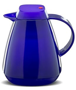 ROTPUNKT Isolierkanne 650 I 1,0 Liter I Glaseinsatz- Geschmacksneutral I Thermosflasche I Thermoskanne I 24h Heiß / 36h Kalt I Robust u. Langlebig I schadstoffrei I hyperblue