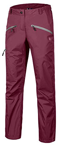 Little Donkey Andy Wasserdicht Atmungsaktive Regenhose Damen Leicht Winddicht Outdoor Wanderhose Fahrradhose Weinrot S