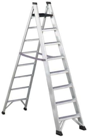 Svelt Scala Alluminio 8 gradini Professionale Leggera e Robusta Doppia a Gradini e Pioli a Due Tronchi di Salita