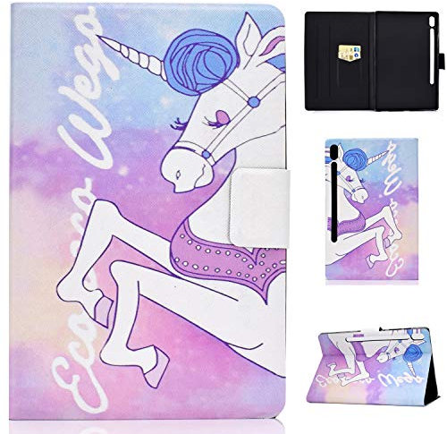 Custodia Cover per Samsung Galaxy Tab S6 10.5 Pouces 2019, Pelle con Funzione di Stand Flip Copertina Smart Case Cover per Samsung Galaxy Tab S6 SM-T860/T865,Cavallo rosa