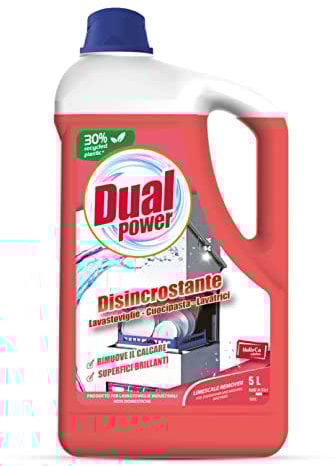 Dual Power Disincrostante Haccp Per Lavastoviglie, Lavatrici E Cuocipasta Industriali - Rimuove Velocemente Il Calcare, Neutro, 5000 Millilitro