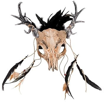 Maske mit Geweih beige