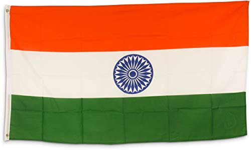 SCAMODA Bundes- und Länderflagge aus wetterfestem Material mit Metallösen, Outdoor Fahne & Flagge (Indien) 150x90cm