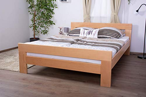 Doppelbett Easy Premium Line K6 in Überlänge,160 x 220 cm Buche Vollholz massiv Natur