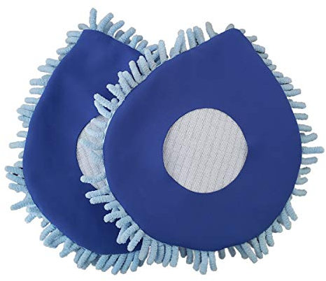 CHOMP! Microfiber Mop Refill Pack: 5 Minute CleanWalls 2-pak Giant Noodle Blue Duster Reusable Washable, Window/Door Frame Cleaner and Baseboard Dusts - Dry Dusting Pads