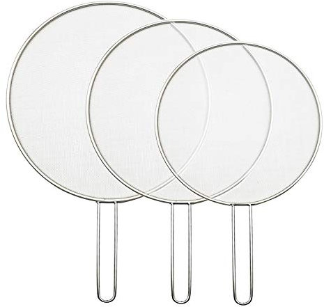 Protector de Pantalla Antisalpicaduras de Acero Inoxidable con Mango Plegable Apto Cocina a Prueba de Aceite Red Tapas de Malla Antisalpicaduras para Muchas Ollas Tapa a Prueba de Aceite 25/29/33CM