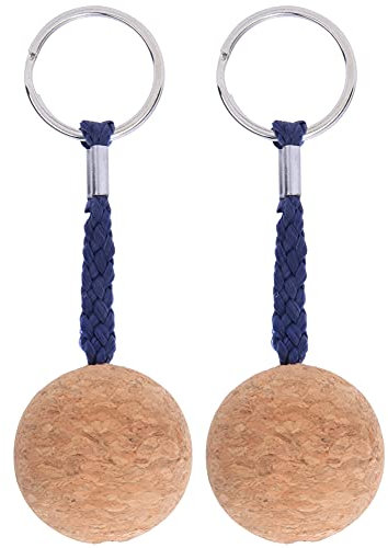 Alvinlite Schwimmender Schlüsselanhänger, 2 Stück, Schwimmender Korkkugel-Schlüsselanhänger, Wassersport-Zubehör für Marine, Boot, Angeln, Segeln, Kajakfahren (#1)
