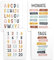 Papierschmiede® Kinderposter 4er Set Lernposter, DIN A4 (21x30 cm) Wanddeko, Geschenk für Mädchen & Jungen Kinderzimmer, bunte Buchstaben Zahlen Kalender Wochentage, ABC Tage Monate
