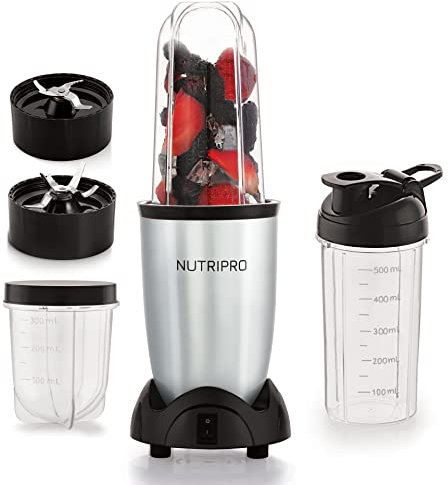 NutriPro Juicer Mixer Grinder - Smoothie Maker - 500 Watts (3 Jar, Silver) - 2 Year Warranty