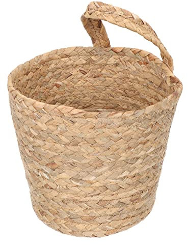 DOITOOL Gewebter Wandkorb Hängend Geflochtener Korb Seegras Organizer Wand Blumentöpfe Obstkorb Gemüsekorbe Eierkorb Wandvasen Kleiner Aufbewahrungskorb Zimmer Küche Bad Garten Dekoration