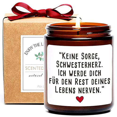 Beste Schwester Duftkerze Geburtstagsgeschenk Lustige Kerzen Geschenke für Schwester, Frau BFF, Bestie