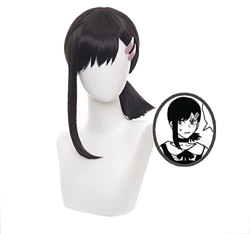 Anime Cosplay Wig for Chainsaw Man Cosplay Wig + Free Wig Cap (Higashiyama Kobeni)