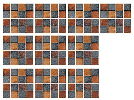 10 Stück 3D Plus Szie Wohnzimmer Selbstklebende Kristallfliesenaufkleber DIY Wandaufkleber Badezimmer Küche Tapete Bastel (C, One Size)