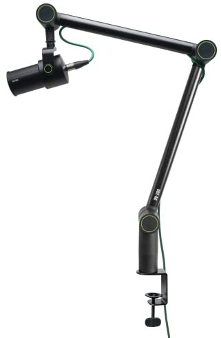 Mackie DB-200 - Bras de microphone articulé professionnel avec fixation de bureau et goulottes de gestion de câble Intégrées