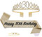 POPOYU 30 Geburtstag Krone und Schärpe,Krone 30. Geburtstag Frauen,30.Geburtstag Tiara Goldfarben,krone 30.,30 Jahre Geburtstag Mädchen Kopfbedeckung für Geburtstagsgeschenk Partyzubehör