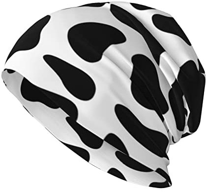 ANGYANG Totenkopfmütze Cow Print, Cow Spots, Cow Print Pattern Strickmütze Polyester Balaclava Slouchy Beanie Hat Running Hat