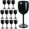 Schramm® Lot de 12 verres à vin réutilisables en noir au choix - 6, 12, 24 ou 48 flûtes à champagne, flûtes à champagne