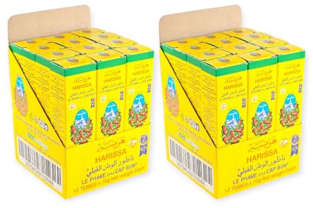 HARVESSA - Harissa Phare du Cap Bon Tube, Harissa Paste Tube Tunesien Harissapaste - Gewürzpaste Vegetarisch Vegan (24X 70g)