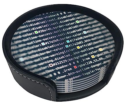 Css Code Untersetzer aus Leder, mit Halterung, für Damen und Herren, für verschiedene Tassen, Tische und Heimdekoration, 10,2 cm