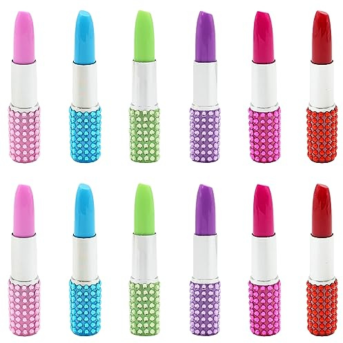 JKJF 12 Stück Lippenstift Form Gel Stift Neuheit Gel Ink Pen Lippenstift Rollerball Stifte Süße Lippenstift Gel Tinte Gelschreiber für Schule Büro Schreibwaren - 1,0 mm Blau