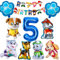 Geburtstag Luftballons Hund, 10 Stück XXL Zahl 5 Ballon Blau, 6 Geformte Folienballons, Hundepfote, Für Theme Party Supplies, Kindergeburtstag Deko