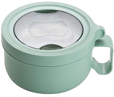 ZPSHYD Thermal Noodle Bowl, 850ml Insulated 304 Stainless Steel with Spoon and Handle Leak-Proof Design Bento Bowl Suitable for School (Green)