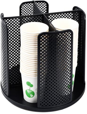 Wisebom Portabicchieri Girevole a 360 Bicchieri di Carta Organizer per Tazze Portabicchieri Plastica Dispenser Bicchieri di Plastica Porta Bicchierini Caffe per Caffè Negozio Casa Ufficio Buffet