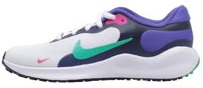 Nike Revolution 7 Schuh für ältere Kinder, White/Stadium Green-Persian Violet, FB7689-101, 40 EU (7Y US)