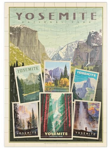 MyPuzzle Yosemite National Park: Collage Print, Vintage Poster - Premium 100 Teile Puzzle - MyPuzzle Sonderkollektion von Anderson Design Group