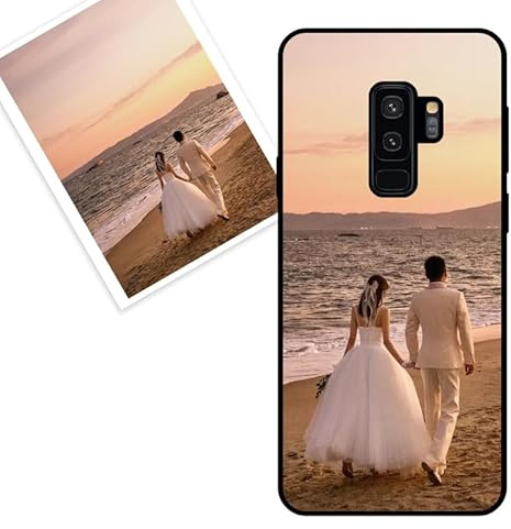 KARTXITAI personalisierte Handyhülle Kompatibel mit Samsung Galaxy S9 Plus,Stoßfeste Schutzhülle mit Weiche Bumper hülle selber gestalten-case personalisiert mit Foto,Bildern,oder Text -SCHWARZ
