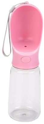 Bargain Factory Dog Water Bottle, Lightweight, Leak Proof Portable 550 ML Water Dispenser with Drinking Feeder for Pets Outdoor Walking, Hiking, Travel, Food Grade Plastic For Pets (Pink)