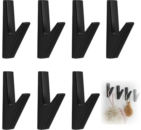 QTTRPCU 7 set Haken Akustikpaneele Schwarz,Garderobenhaken Schwarz,Akustikpaneele Wandhaken, Capacité de charge Jusqu'à 20 kg