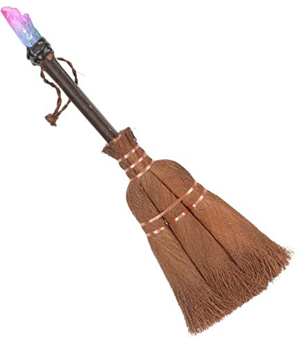 minkissy Children's Mini Broom Short Broom Kid Broom Halloween Broom Charm Pendant Hanging Broom Prop Small Broom Pendant Indoor Broom Garden Pendants Ornament Halloween Broom Decor Palm