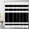 LB Noir et Blanc rayé Rideaux de Douche 180x200cm(LxH) Abstrait géométrique Rideaux de Bain avec Crochets, Classique Extra Longue Imperméable Polyester Anti Moule Salle de Bain Décor