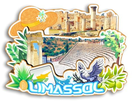 Quwsne Kühlschrankmagnet Limassol Zypern Kühlschrankmagnet Stadt Reise Souvenirs Touristengeschenke 3D klassische Sehenswürdigkeiten handgefertigt Handwerk Heimdekoration 2024