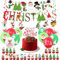 44Pcs Merry Xmas Party Decorations - Balloons, Banners, Cake Toppers, Swirls for Kids' Christmas Theme Party Supplies