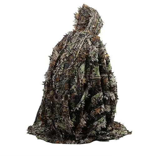 Ghillie Suit 3D Camo Leaf Woodland Shooting / Photographie Camouflage Poncho Cover - Couverture d'observation des oiseaux