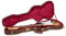 Crossrock Custodia sagomata in legno per chitarra elettrica Fender Stratocaster e Telecaster, finitura marrone fiore, interno in velluto bordeaux, serratura - Serie Designer (CRW530STBQ)