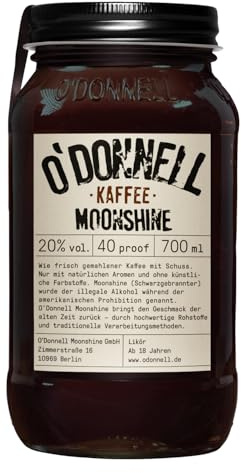 O'Donnell Moonshine Kaffee Vegan Likör Deutschland inkl. FeinWert E-Book (1 x 0,7l)