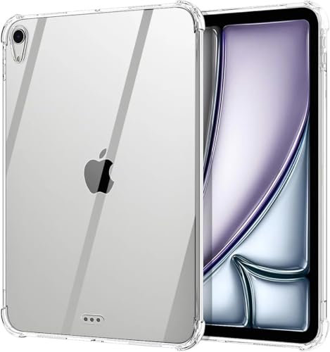 M TECH Coque en gel pour Apple iPad Air 11 (M3) 2025, iPad Air 11 (M2) 2024, Air 6, iPad Air 5e génération 10,9 2022 4ème génération 20, coupe ajustée, en silicone souple transparent, coque arrière