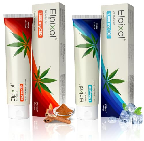 Elpixol CBD Creme 1+1 Bundle - Kühlgel & Wärmegel mit 1000 mg CBD | Cannabis Salbe, kühlend und wärmend, für Entspannung, Erfrischung und Pflege der Muskeln nach Sport und hoher Belastung