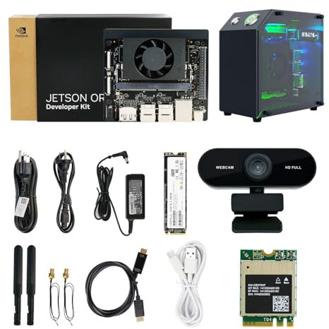 Yahboom Jetson Orin Nano 8GB Super Development Board Kit 67TOP, with Jetson Case, RGB Cooling, USB Microphone Camera, Electronic Kit (Orin Nano 8GB Off Mini PC Kit)