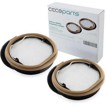 CECOPARTS Pack de 2 Filtros para aspiradora Cecotec Conga Rockstar 10500 Solar AquaPet Flex. De alta eficiencia para aspirador escoba