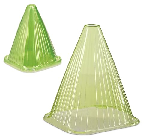 Relaxdays Plant Cloche, Set of 12, Seedling Cover, Snail & Frost Protection, HWD: 22 x 19 x 19 cm, Garden, PVC, Green
