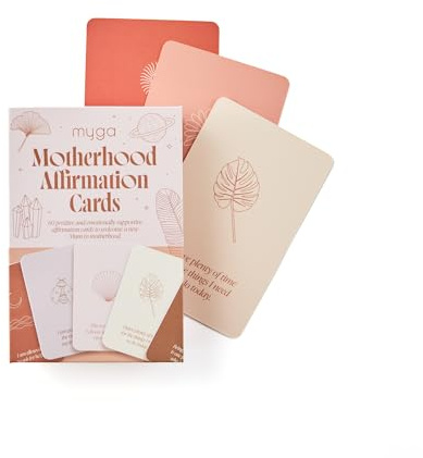 Myga Motherhood Affirmation Cards - 60 Positive Quotes for New & Expecting Mums - Motivational Cards for Women - Mindfulness & Self-Care Deck for Pregnancy, Birth & Postpartum