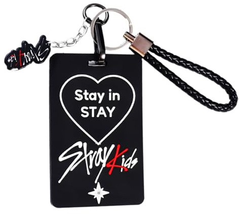 DEFGNOP Porte-Cartes Stray Kids, Articles pour Fans de la Vague coréenne Stray Kids, Mignon Pendentif SKZOO (Stay in STAY, Noir)
