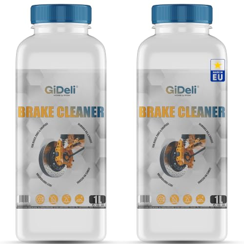 GiDeli Bremsenreiniger 2 x 1 L - Eine Flasche offen, eine in Reserve | handliche Einzelflaschen, angebrochene Ware bleibt dicht, für Bremsanlage, Kette und Werkzeug