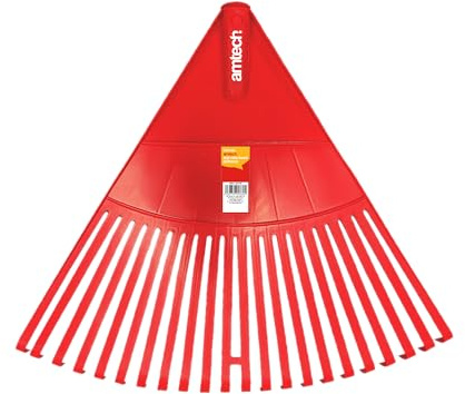 Amtech - 490mm Plastic Leaf Rake Head, Lightweight and Durable Replacement, Ideal for Small Gardens and Tight Spaces