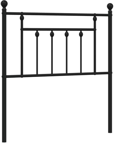 mtlskopl Metall Kopfteil Schwarz 80 cm hoch Modernes Bettgestell Ersatzteil mit Rundrohr Pulverbeschichteter Stahl Rückenlehne für Schlafzimmer Jugendzimmer Gästezimmer